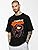 LEOTUDE Half Sleeve Oversized Cottonblend Round Neck Drop Shoulder Printed Men's T-Shirt (Color Black)